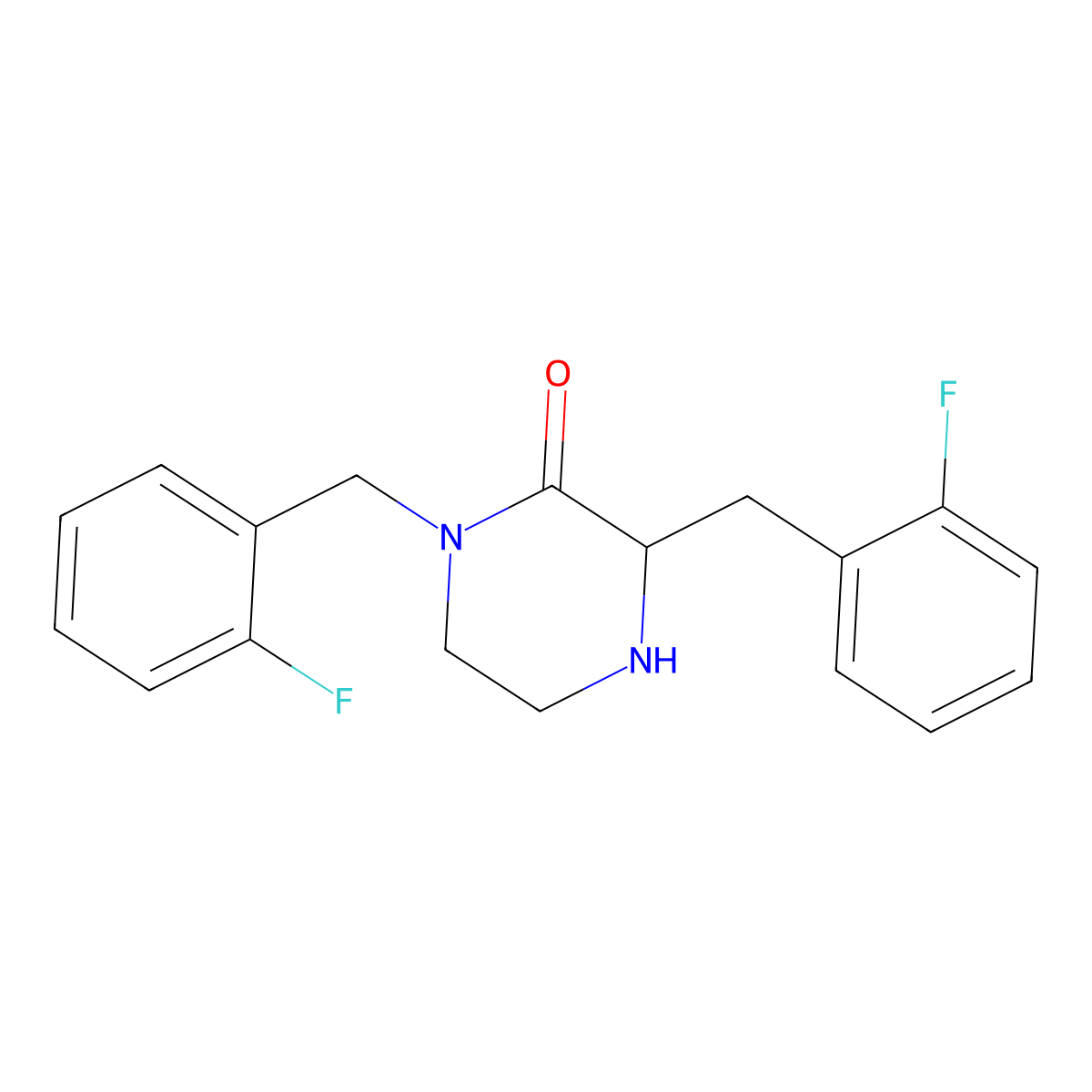 1,3-Bis(2-fluorobenzyl)piperazin-2-one hydrochloride molecular structure, CAS 1218047-88-1