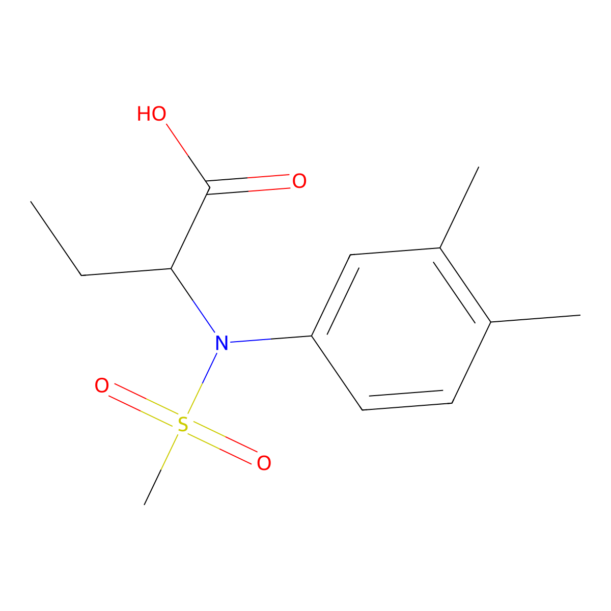 2-[(3,4-Dimethylphenyl)(methylsulfonyl)amino]butanoic acid molecular structure, CAS 1218051-57-0