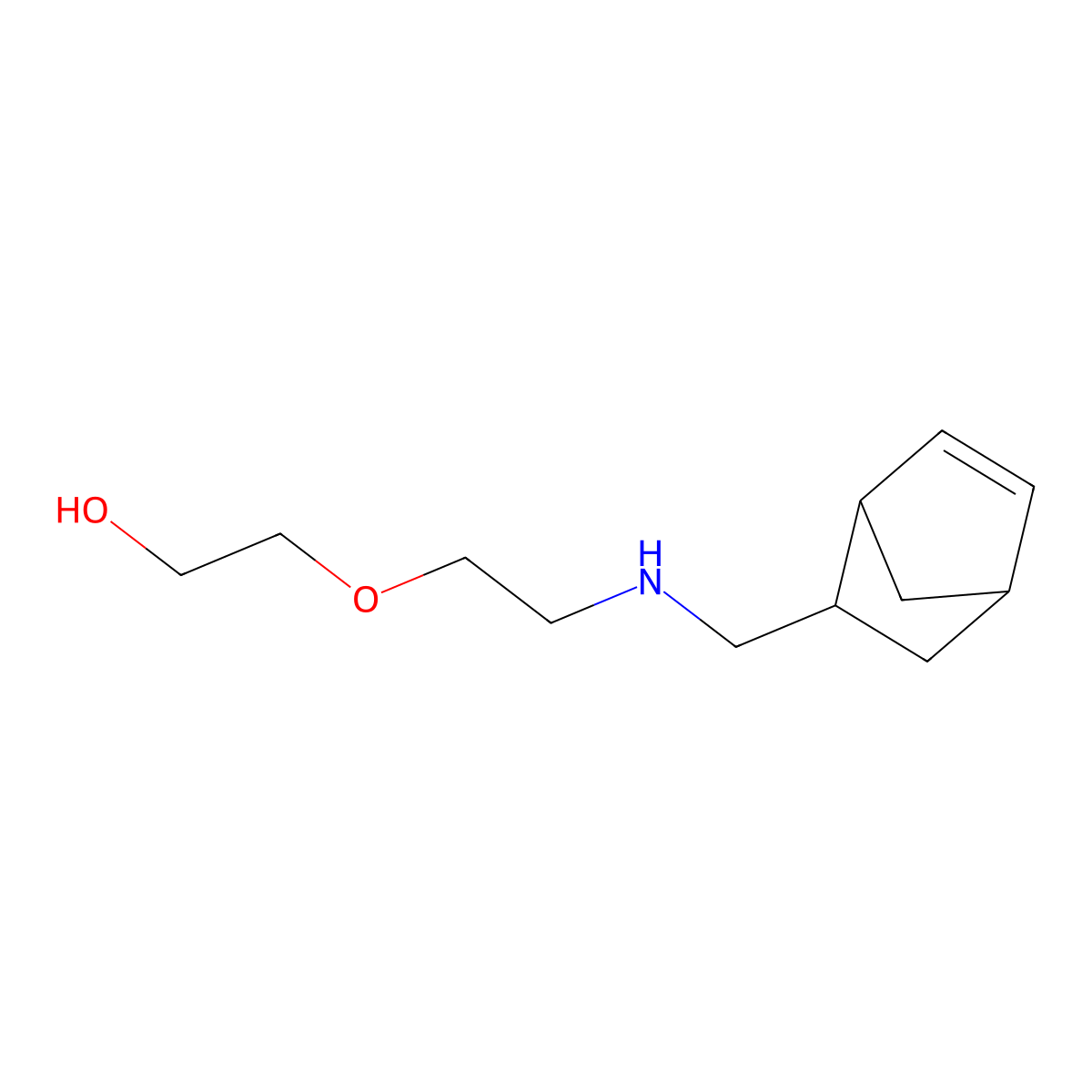 2-(2-((Bicyclo[2.2.1]hept-5-en-2-ylmethyl)amino)ethoxy)ethan-1-ol molecular structure, CAS 1218055-40-3