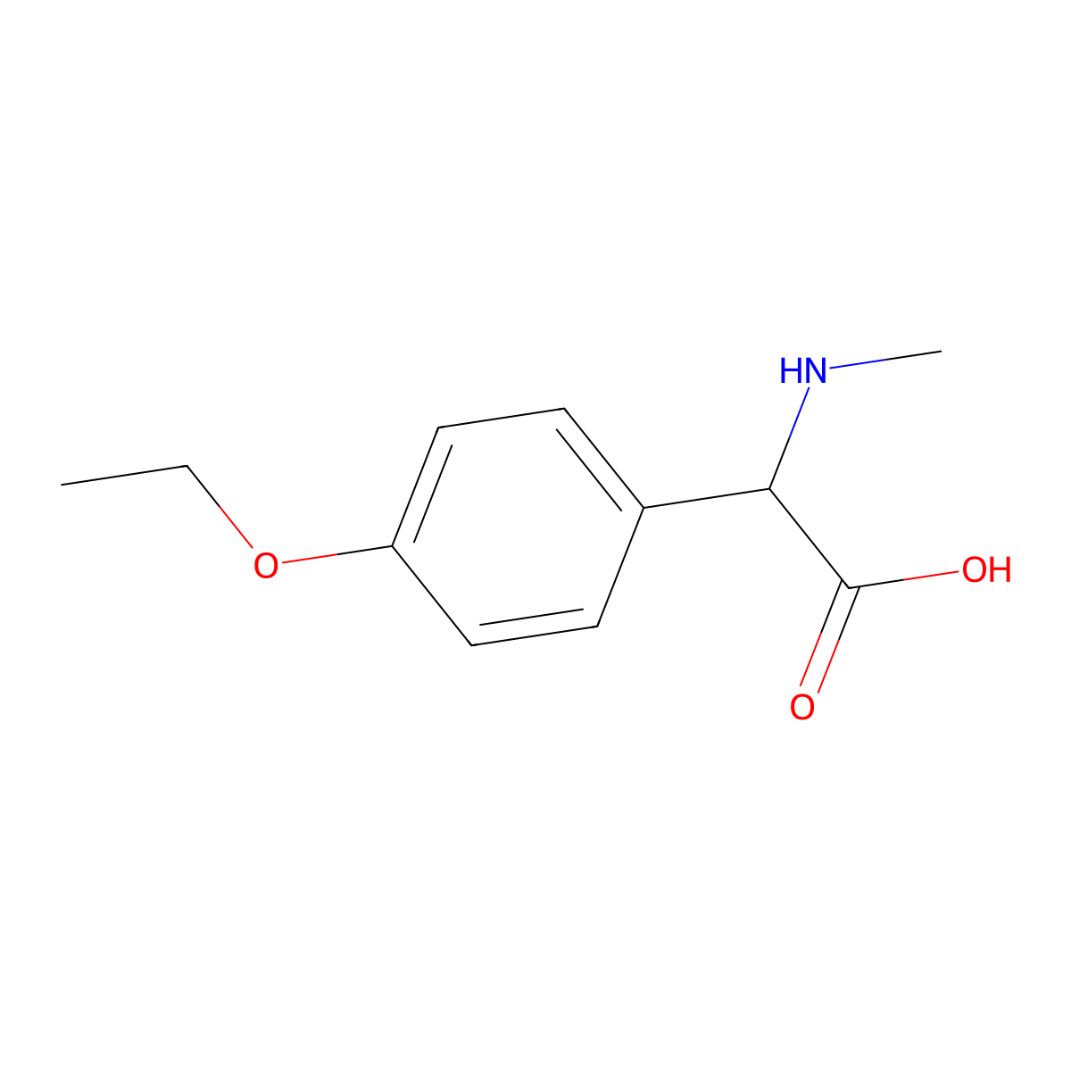 2-(4-Ethoxyphenyl)-2-(methylamino)acetic acid molecular structure, CAS 1218057-48-7