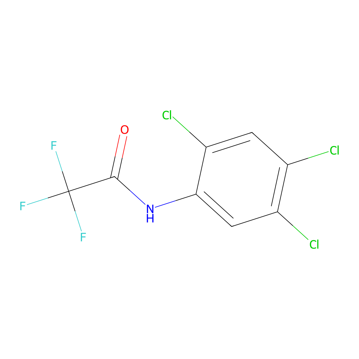 2,2,2-trifluoro-N-(2,4,5-trichlorophenyl)acetamide molecular structure, CAS 121806-50-6