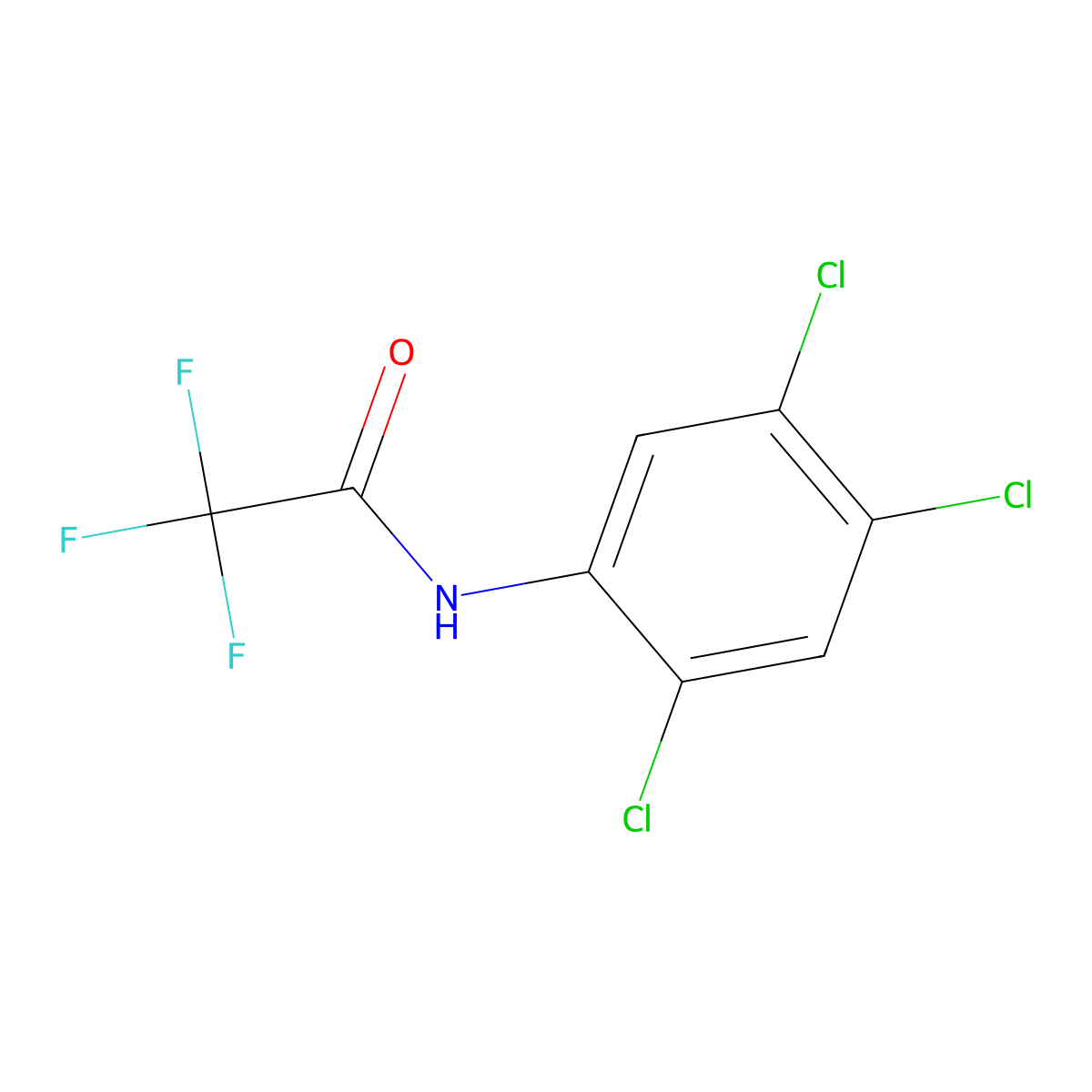 2,2,2-trifluoro-N-(2,4,5-trichlorophenyl)acetamide molecular structure, CAS 121806-50-6