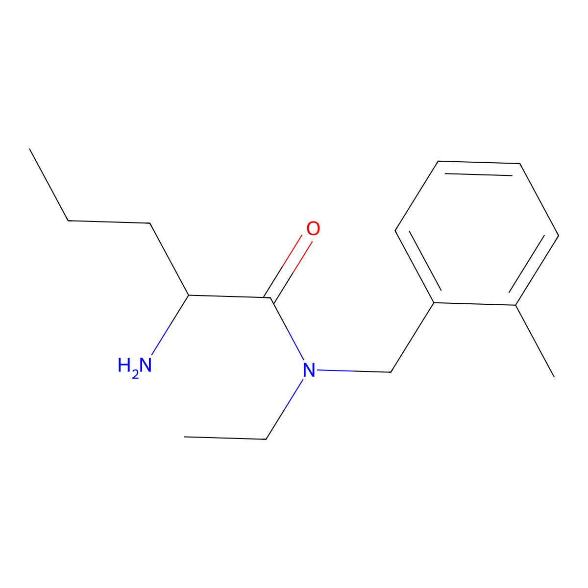 2-amino-N-ethyl-N-[(2-methylphenyl)methyl]pentanamide molecular structure, CAS 1218063-04-7