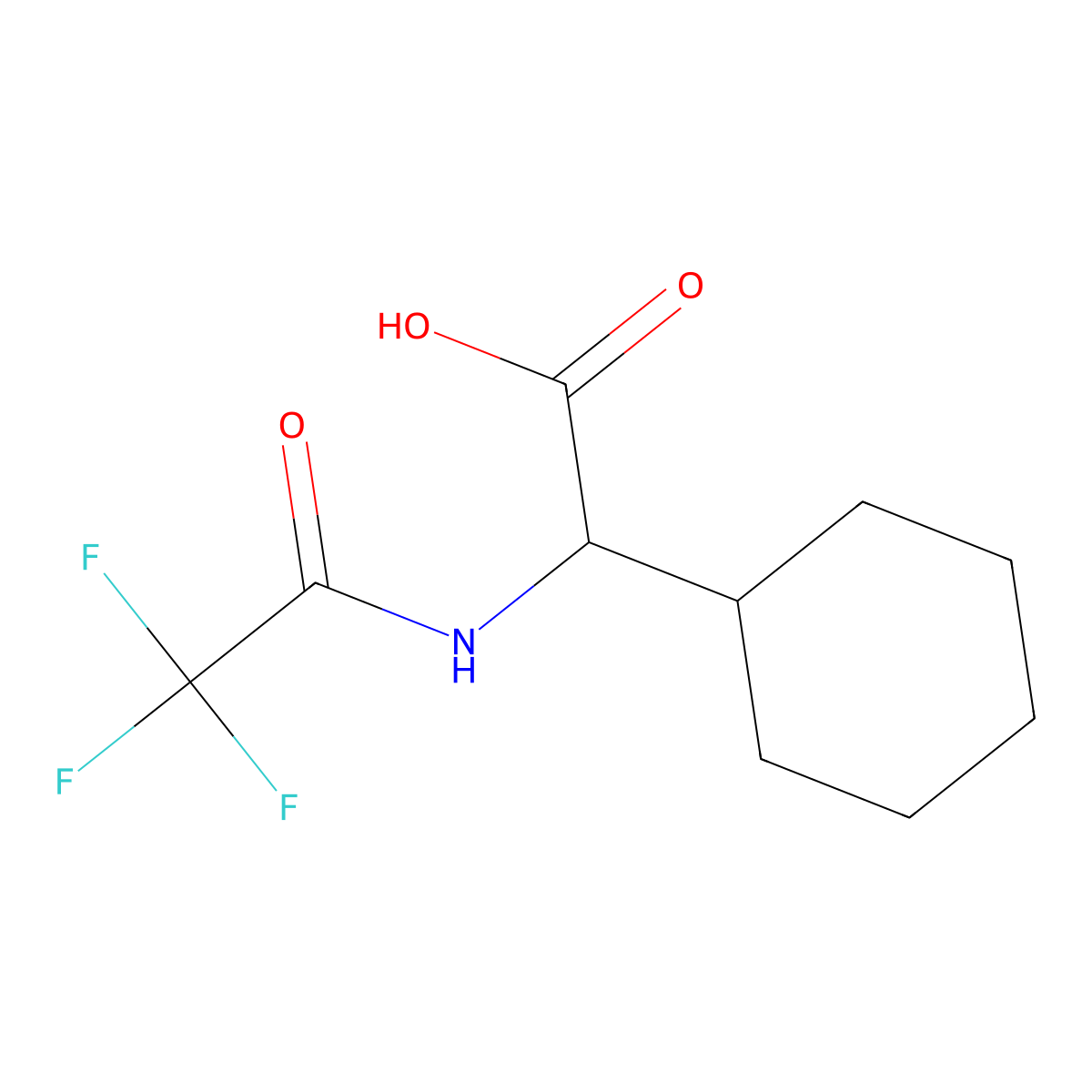 2-Cyclohexyl-2-(2,2,2-trifluoroacetamido)acetic acid molecular structure, CAS 1218063-45-6