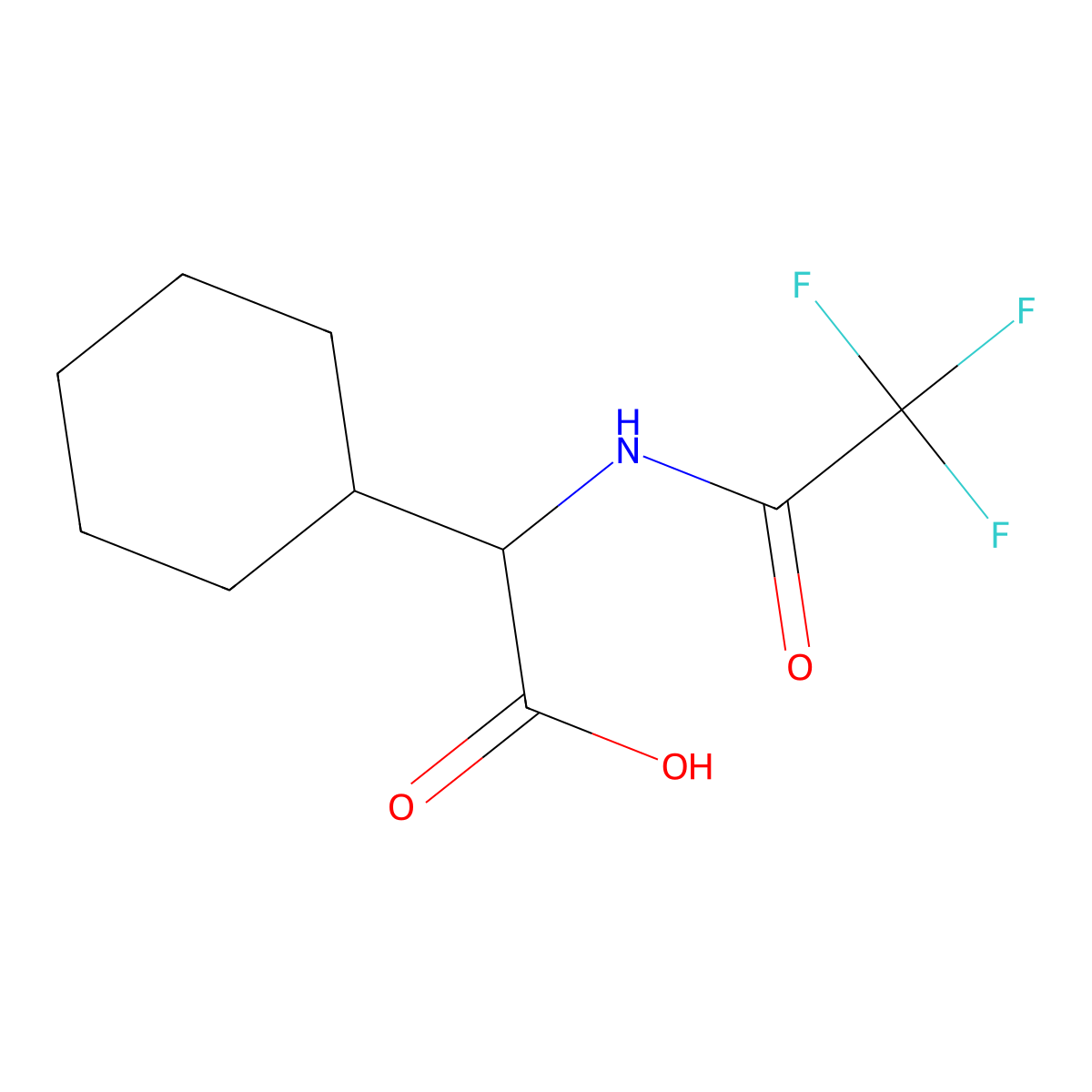 2-Cyclohexyl-2-(2,2,2-trifluoroacetamido)acetic acid molecular structure, CAS 1218063-45-6