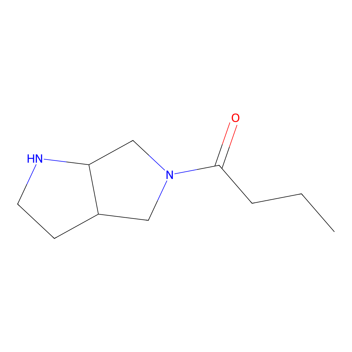 1-(cis-Hexahydropyrrolo[3,4-b]pyrrol-5(1H)-yl)butan-1-one molecular structure, CAS 1218064-34-6