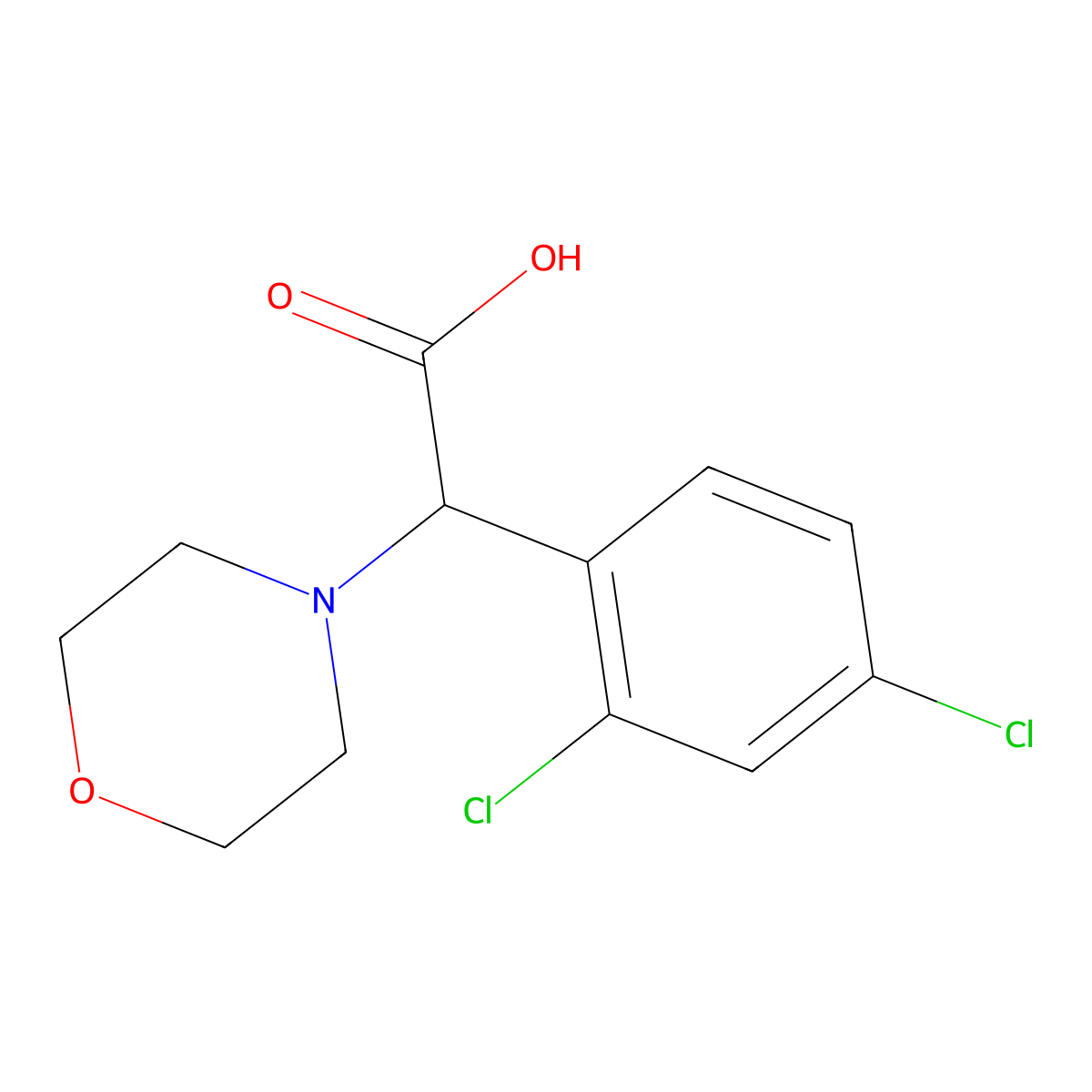 2-(2,4-Dichlorophenyl)-2-morpholinoacetic acid molecular structure, CAS 1218065-64-5