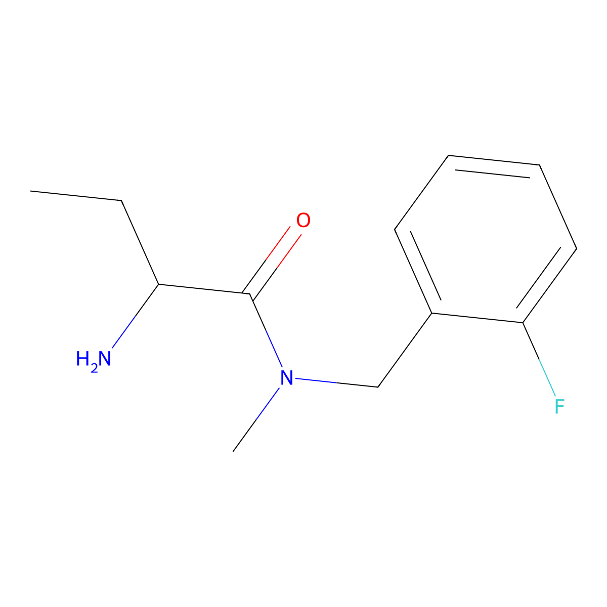 2-amino-N-((2-fluorophenyl)methyl)-N-methylbutanamide molecular structure, CAS 1218067-30-1