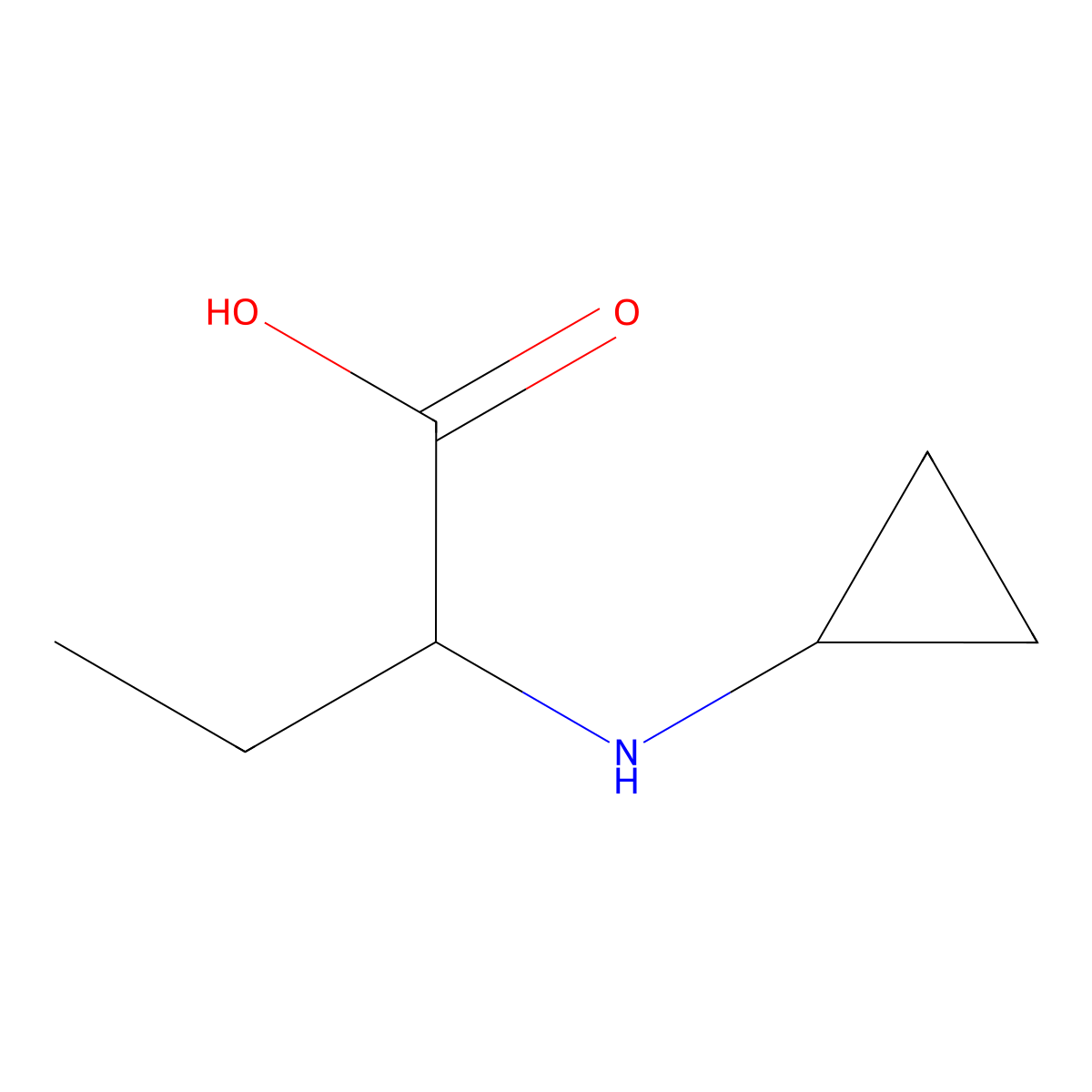 2-(Cyclopropylamino)butanoic acid molecular structure, CAS 1218068-52-0