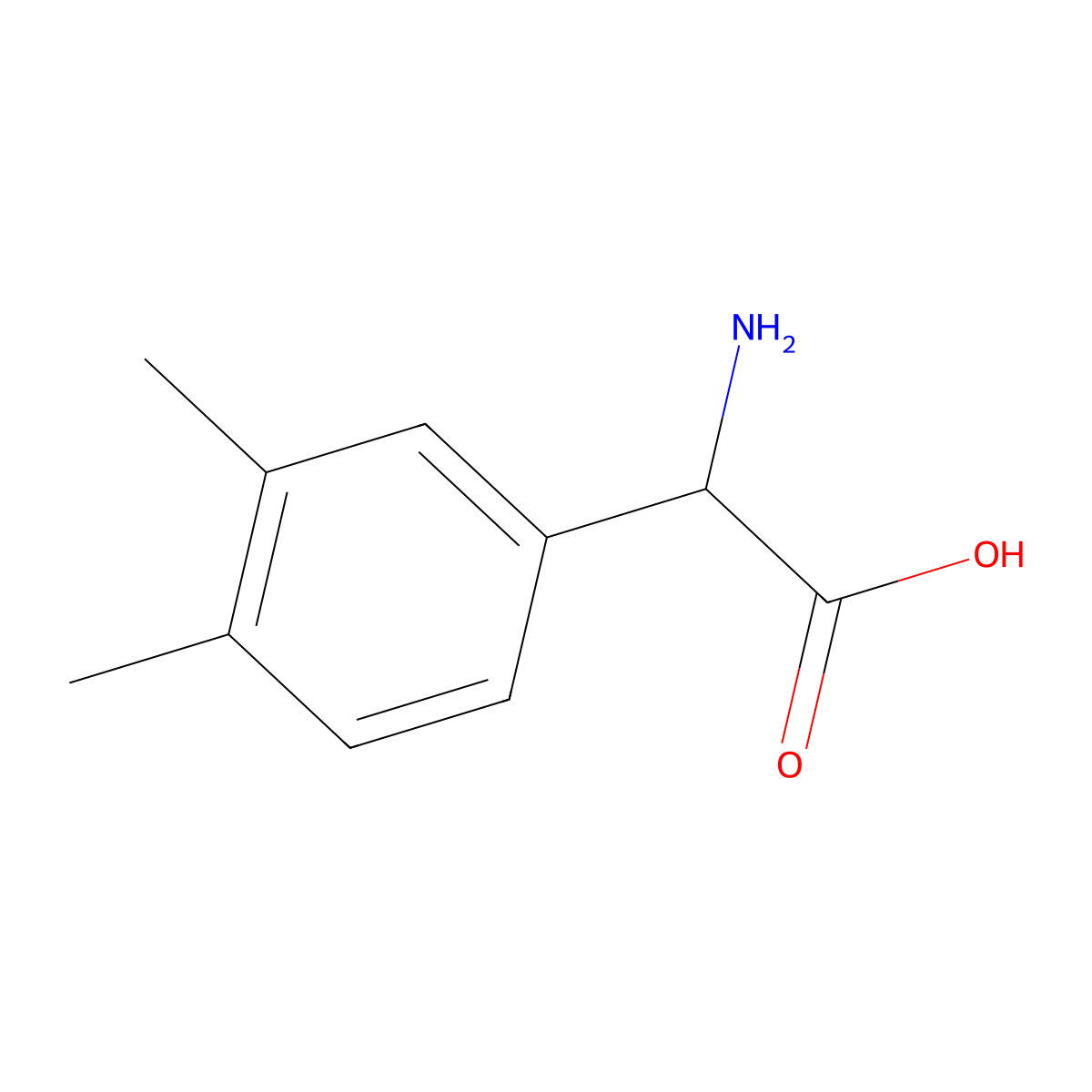 2-Amino-2-(3,4-dimethylphenyl)acetic acid molecular structure, CAS 1218069-09-0