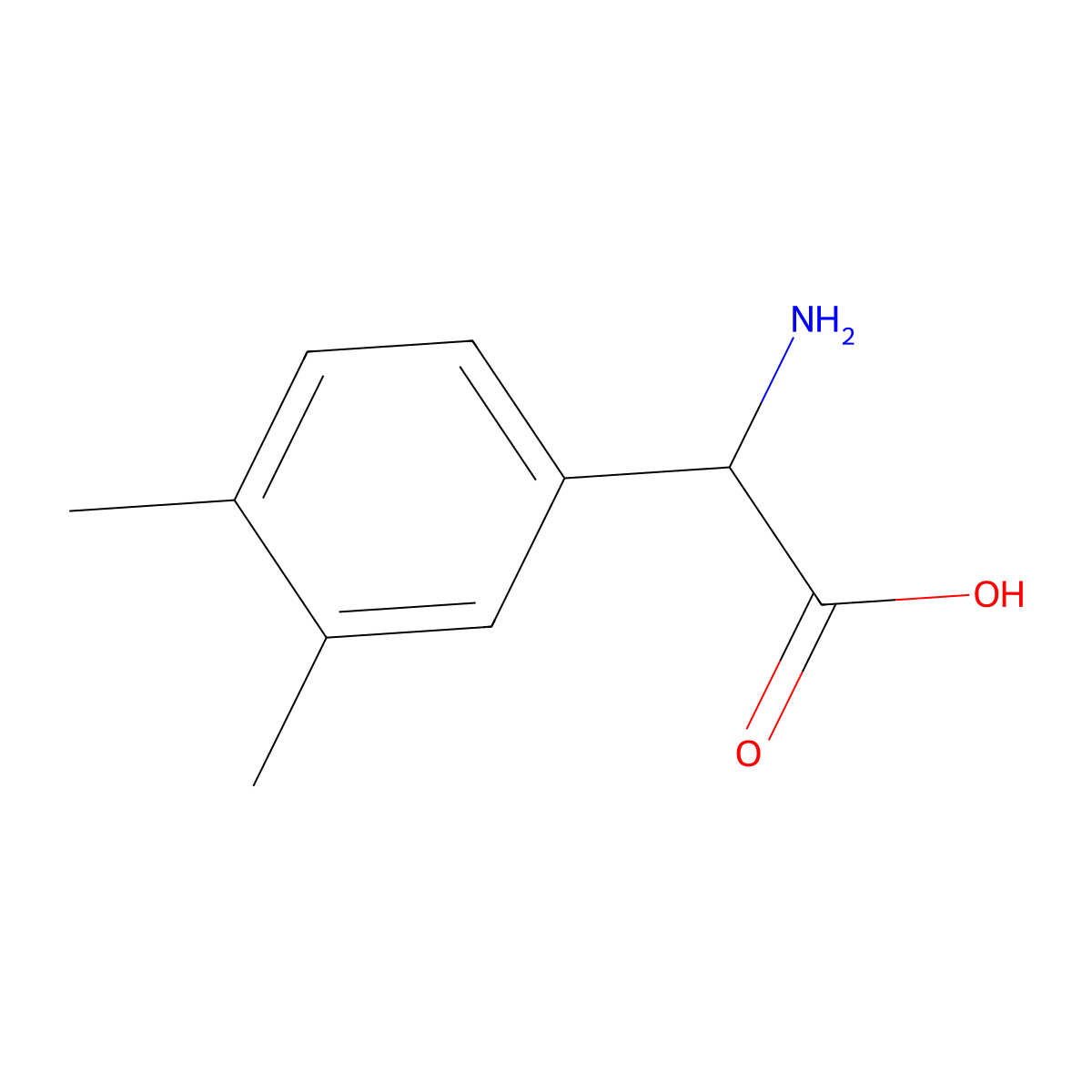 2-Amino-2-(3,4-dimethylphenyl)acetic acid molecular structure, CAS 1218069-09-0