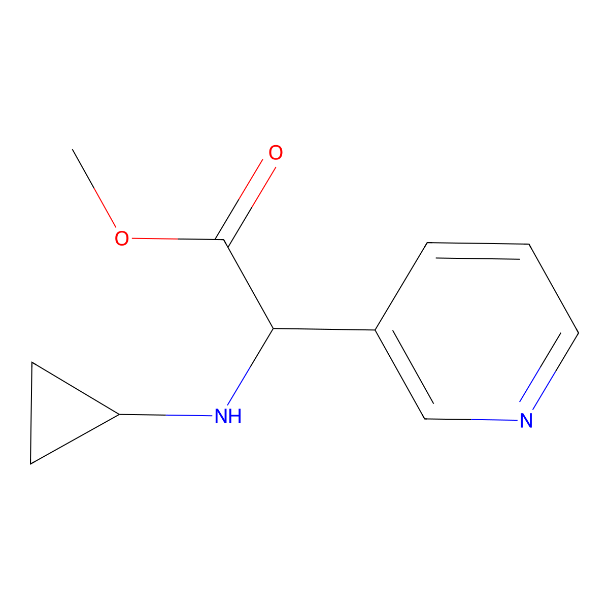 Methyl 2-(cyclopropylamino)-2-(pyridin-3-yl)acetate molecular structure, CAS 1218072-51-5