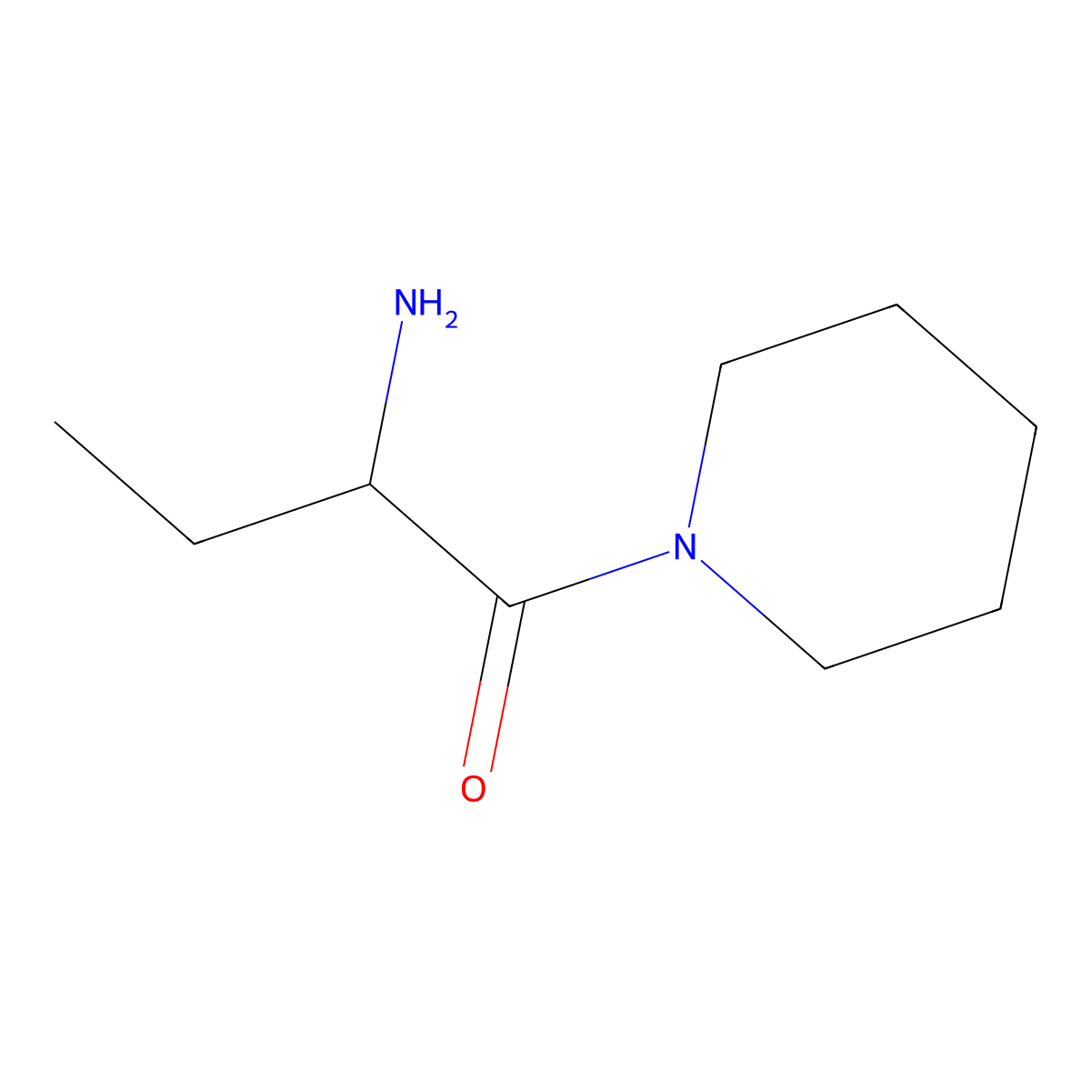 2-Amino-1-(piperidin-1-yl)butan-1-one molecular structure, CAS 1218077-28-1