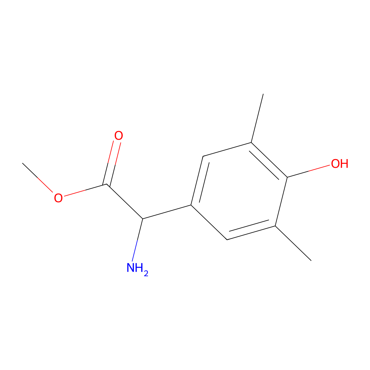 Methyl 2-amino-2-(4-hydroxy-3,5-dimethylphenyl)acetate molecular structure, CAS 1218078-20-6