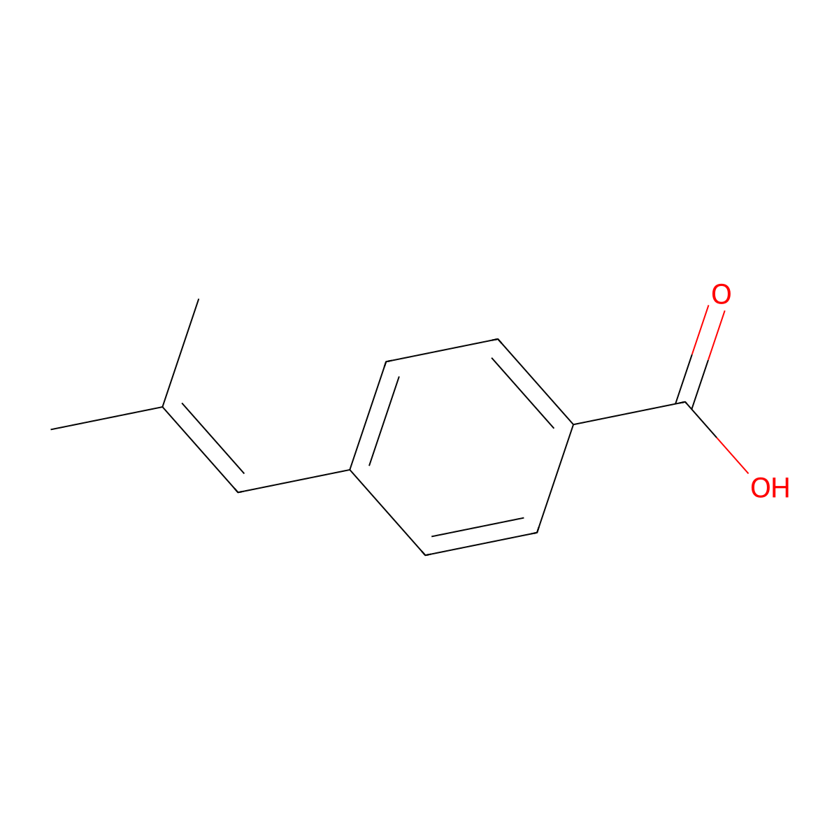 Benzoic acid, 4-(2-methyl-1-propenyl)- molecular structure, CAS 121808-12-6