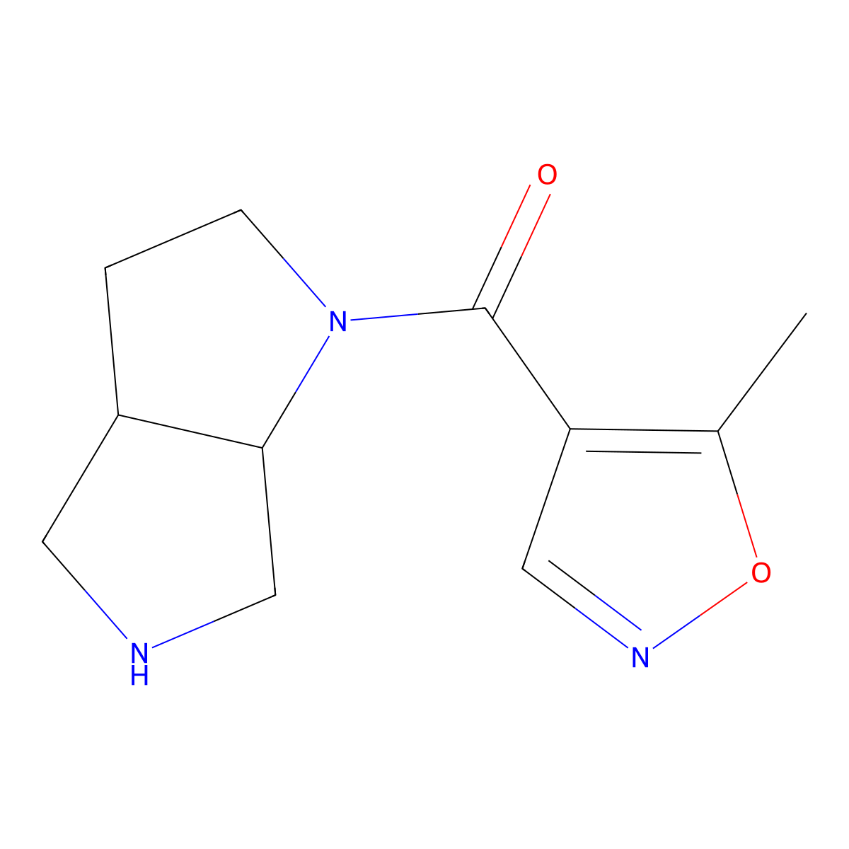 (cis-Hexahydropyrrolo[3,4-b]pyrrol-1(2H)-yl)(5-methylisoxazol-4-yl)methanone molecular structure, CAS 1218082-42-8