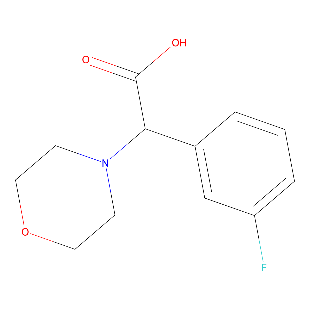 2-(3-Fluorophenyl)-2-morpholinoacetic acid molecular structure, CAS 1218086-67-9