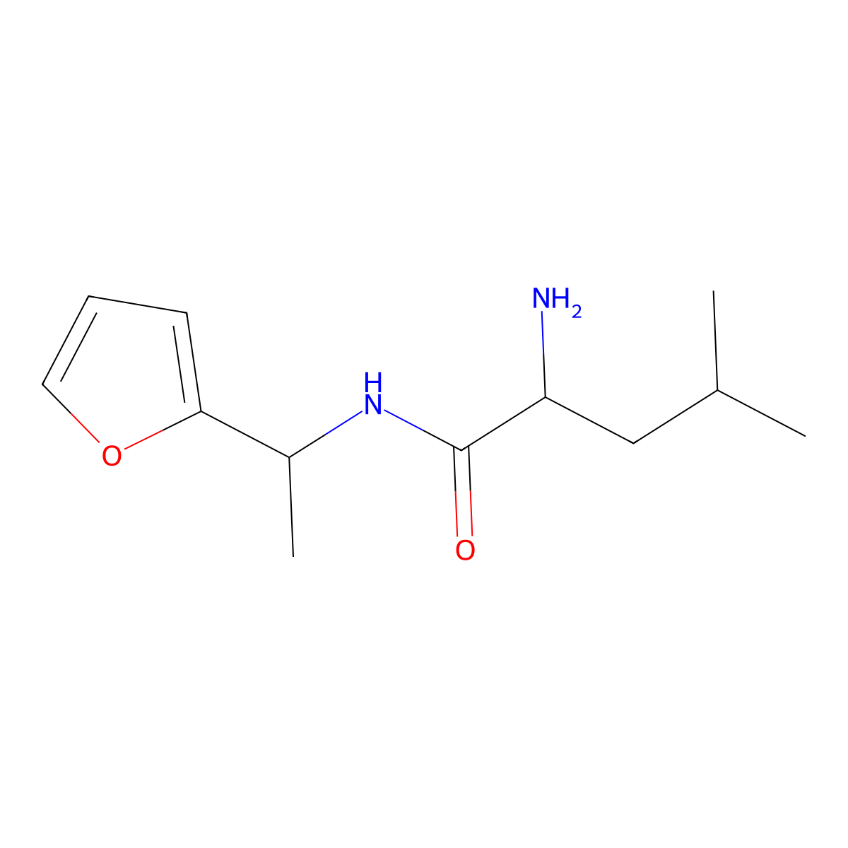 2-amino-N-[1-(furan-2-yl)ethyl]-4-methylpentanamide molecular structure, CAS 1218087-15-0