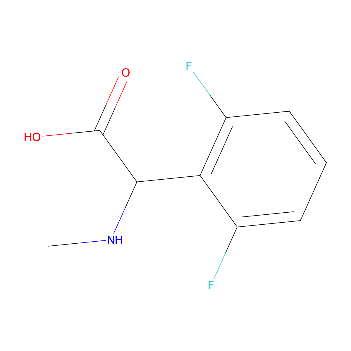 2-(2,6-Difluorophenyl)-2-(methylamino)acetic acid molecular structure, CAS 1218087-76-3