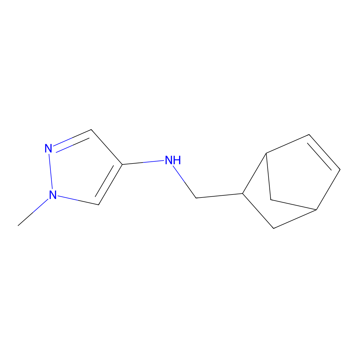 N-({bicyclo[2.2.1]hept-5-en-2-yl}methyl)-1-methyl-1H-pyrazol-4-amine molecular structure, CAS 1218090-59-5