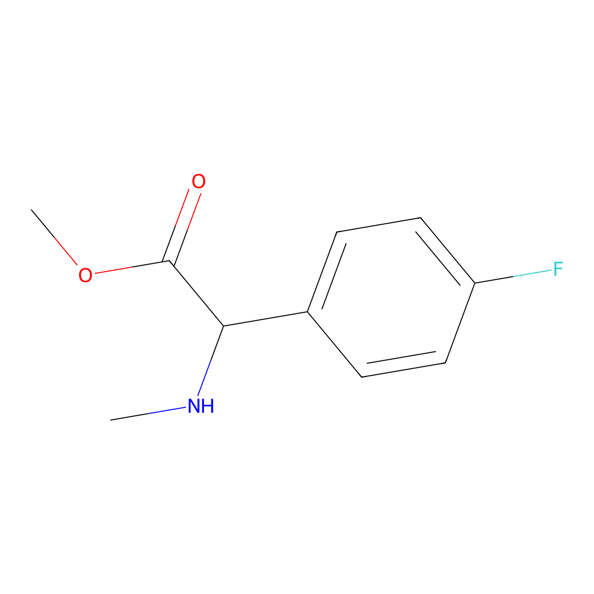 Methyl 2-(4-fluorophenyl)-2-(methylamino)acetate molecular structure, CAS 1218100-10-7
