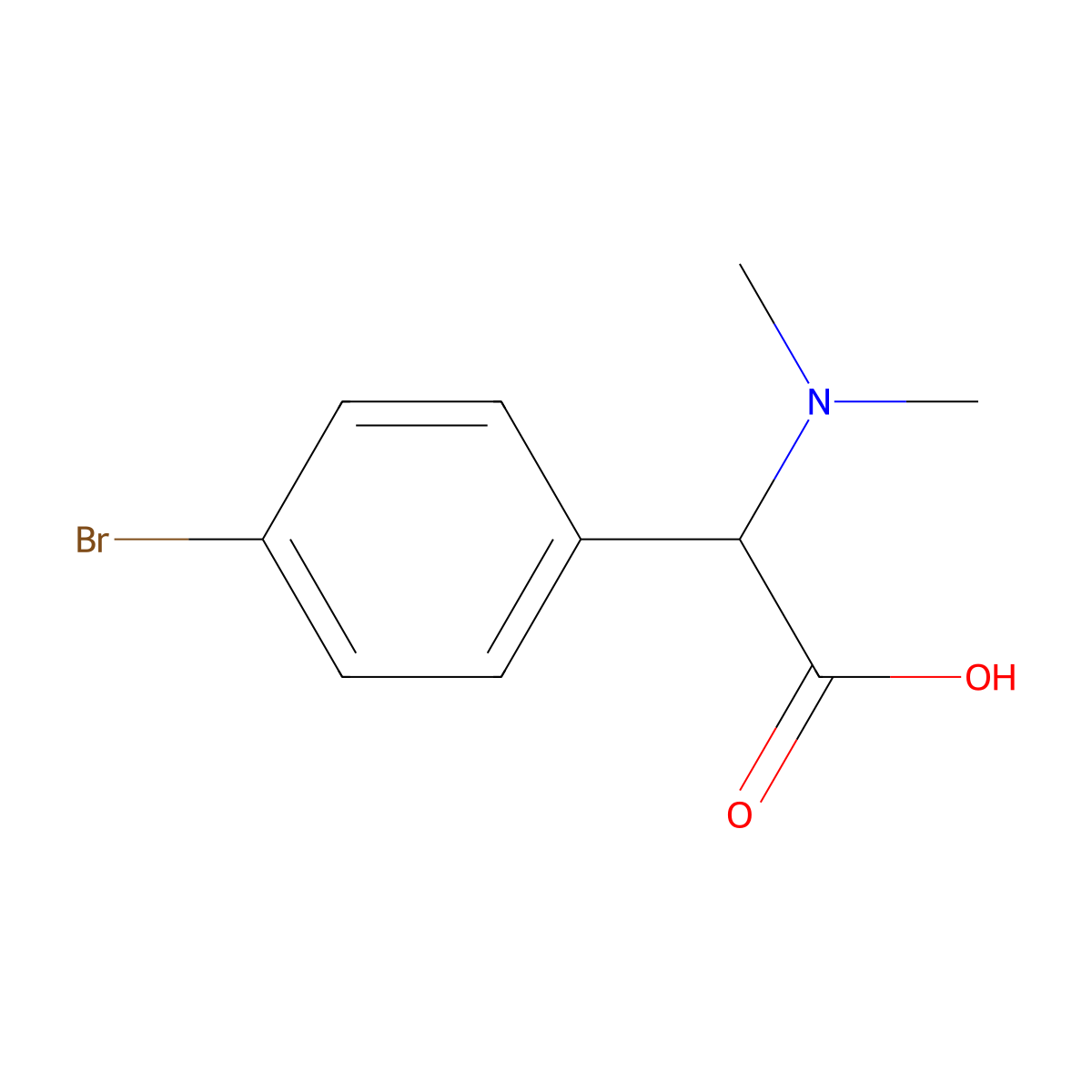 2-(4-Bromophenyl)-2-(dimethylamino)acetic acid molecular structure, CAS 1218101-97-3