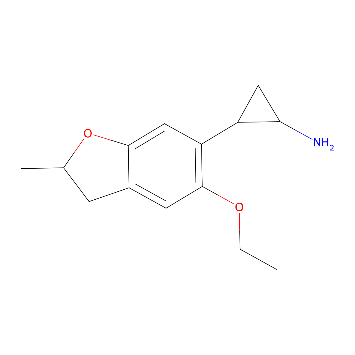 2-(5-Ethoxy-2-methyl-2,3-dihydro-1-benzofuran-6-yl)cyclopropan-1-amine molecular structure, CAS 1218102-21-6
