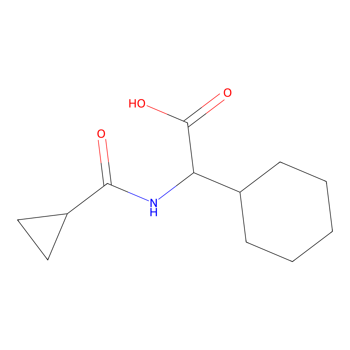 2-Cyclohexyl-2-(cyclopropylformamido)acetic acid molecular structure, CAS 1218107-36-8