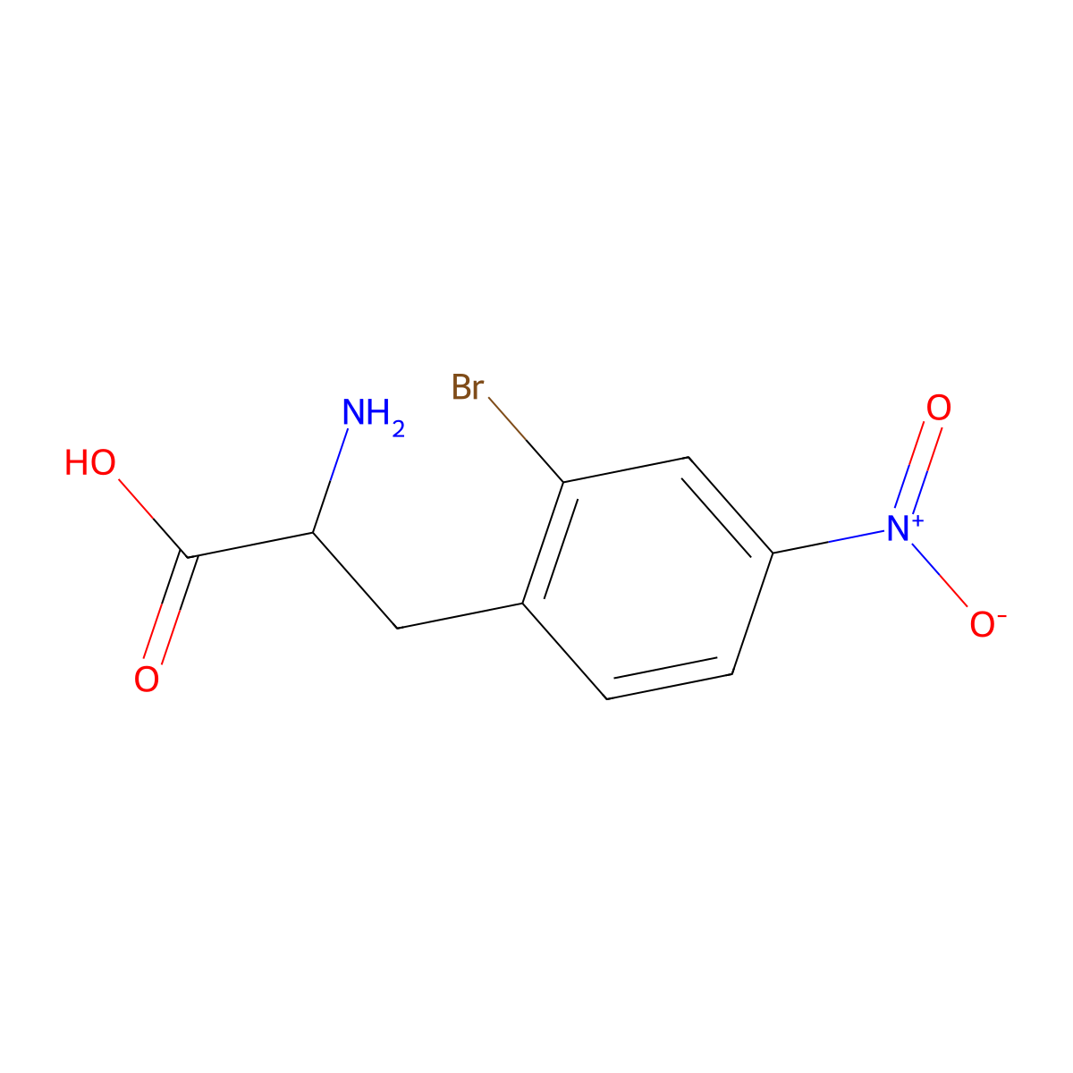 2-Amino-3-(2-bromo-4-nitrophenyl)propanoic acid molecular structure, CAS 1218113-48-4