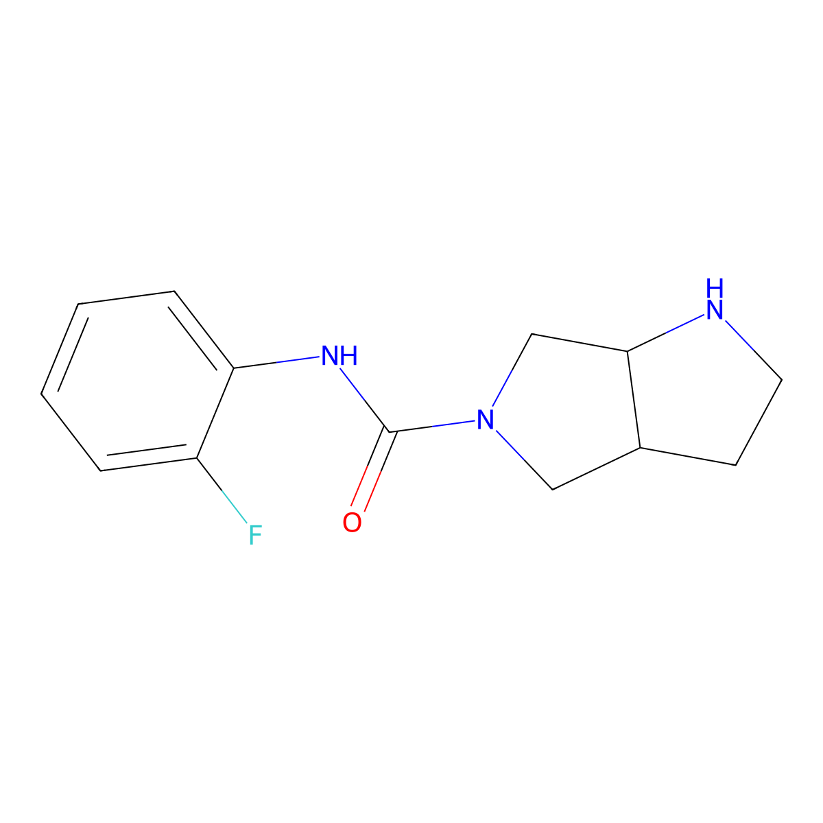 cis-N-(2-Fluorophenyl)hexahydropyrrolo[3,4-b]pyrrole-5(1H)-carboxamide molecular structure, CAS 1218115-23-1