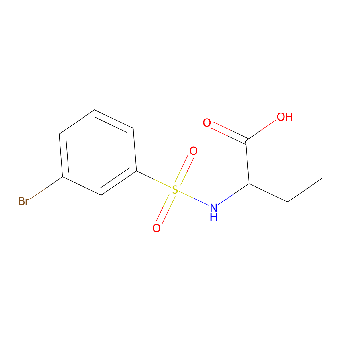 2-(3-Bromobenzenesulfonamido)butanoic acid molecular structure, CAS 1218116-71-2