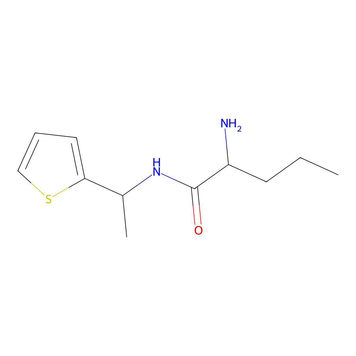 2-Amino-N-[1-(thiophen-2-YL)ethyl]pentanamide molecular structure, CAS 1218120-04-7