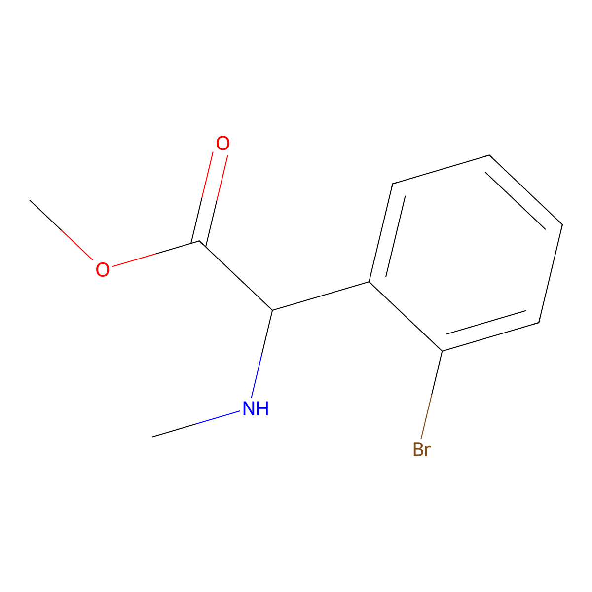 Methyl 2-(2-bromophenyl)-2-(methylamino)acetate molecular structure, CAS 1218121-31-3