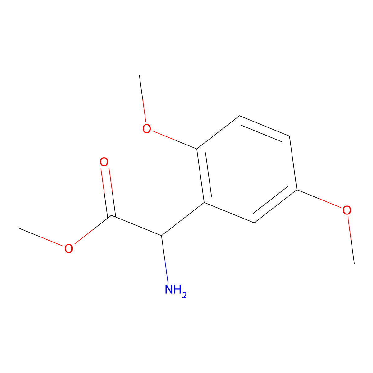 Methyl 2-amino-2-(2,5-dimethoxyphenyl)acetate molecular structure, CAS 1218122-03-2