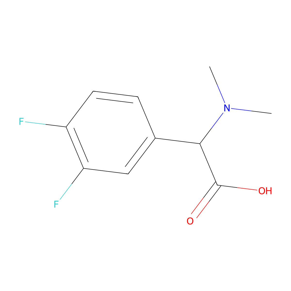 2-(3,4-Difluorophenyl)-2-(dimethylamino)acetic acid molecular structure, CAS 1218126-33-0
