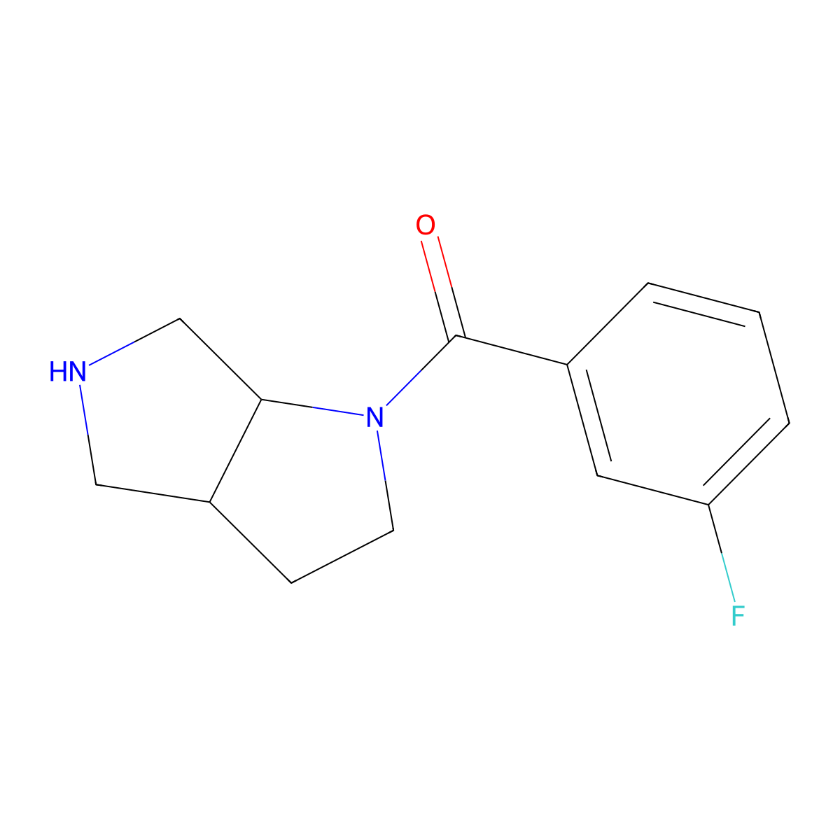 (3aS,6aS)-1-(3-fluorobenzoyl)-octahydropyrrolo[2,3-c]pyrrole molecular structure, CAS 1218128-87-0
