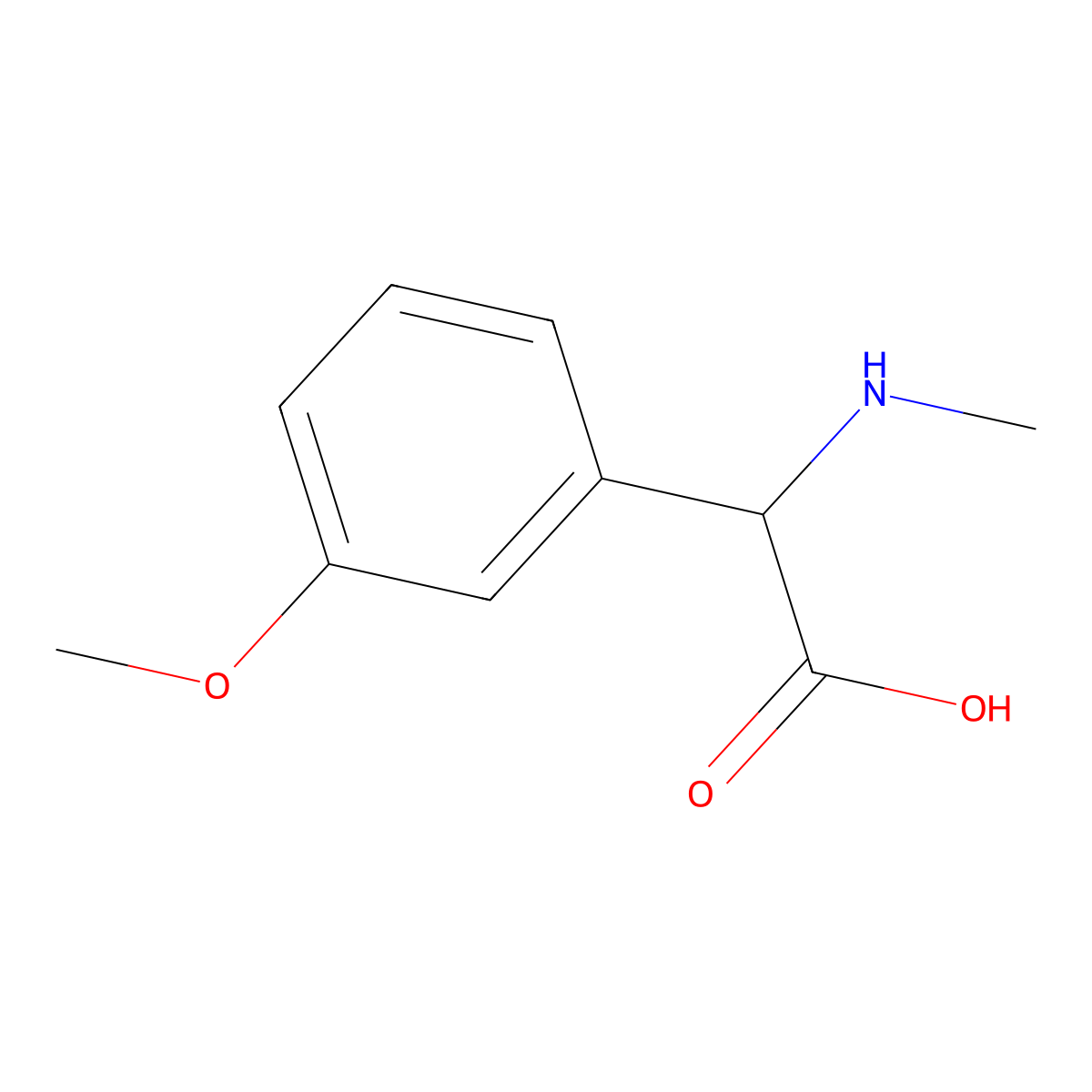 2-(3-Methoxyphenyl)-2-(methylamino)acetic acid molecular structure, CAS 1218132-19-4
