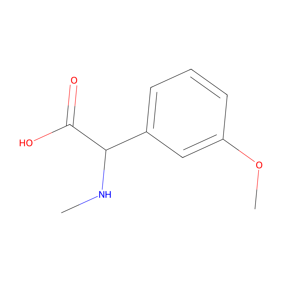 2-(3-Methoxyphenyl)-2-(methylamino)acetic acid molecular structure, CAS 1218132-19-4