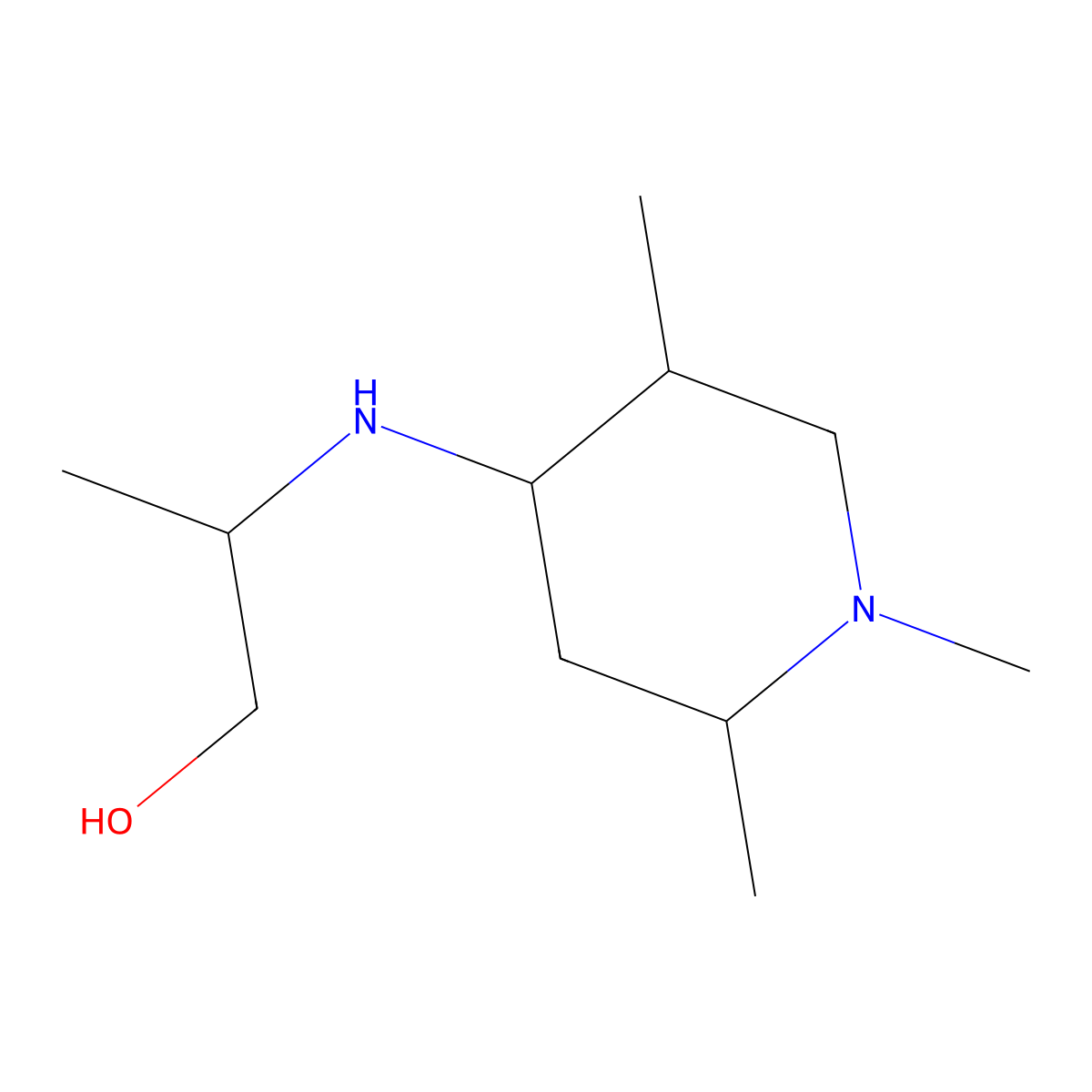 2-[(1,2,5-Trimethylpiperidin-4-yl)amino]propan-1-ol molecular structure, CAS 1218132-66-1
