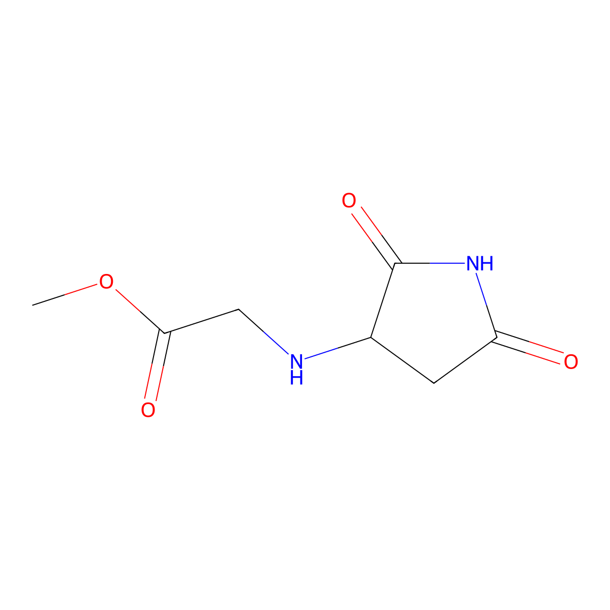 Methyl 2-((2,5-dioxopyrrolidin-3-yl)amino)acetate molecular structure, CAS 1218133-58-4
