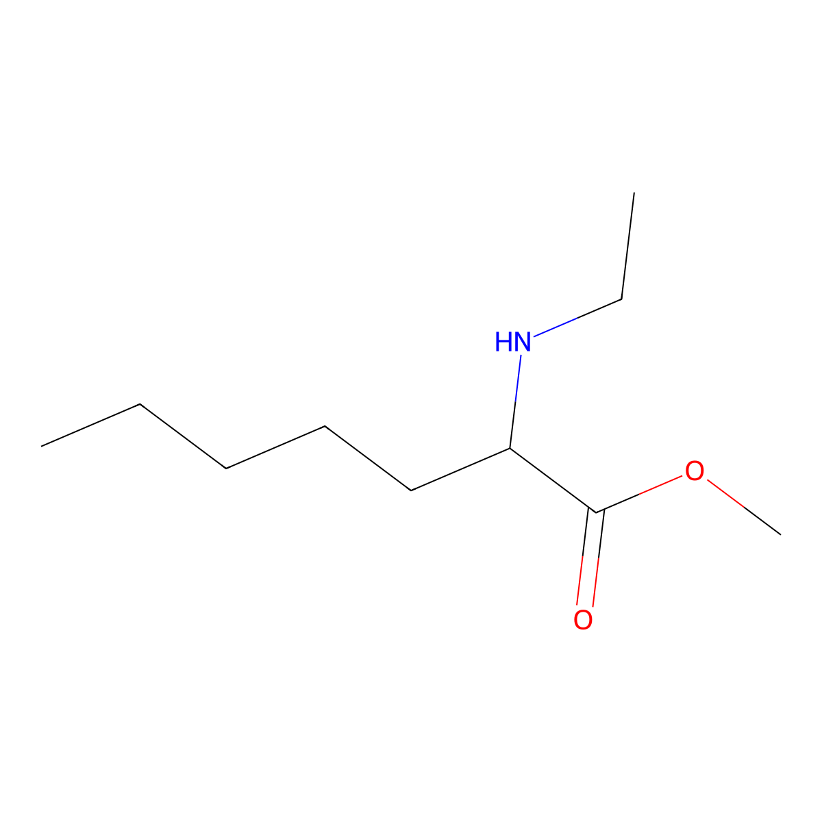 Methyl 2-(ethylamino)heptanoate molecular structure, CAS 1218133-80-2