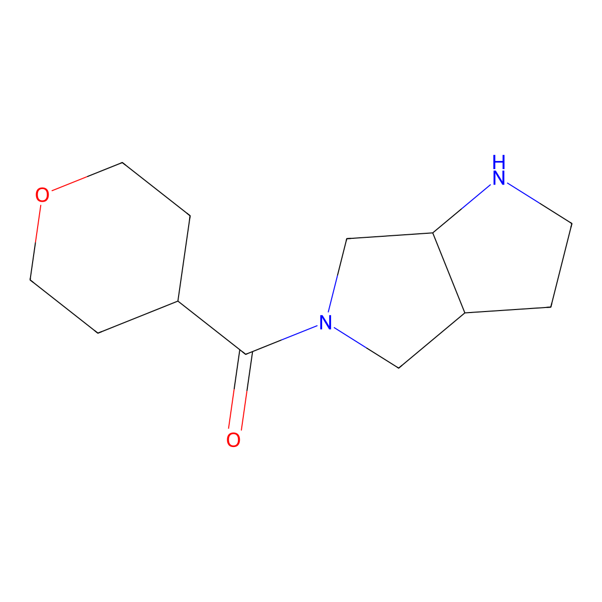 (cis-Hexahydropyrrolo[3,4-b]pyrrol-5(1H)-yl)(tetrahydro-2H-pyran-4-yl)methanone molecular structure, CAS 1218140-78-3