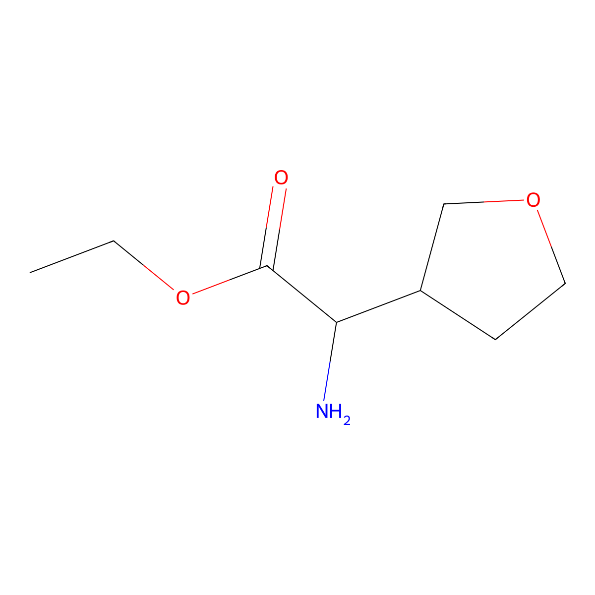 Ethyl 2-amino-2-(oxolan-3-YL)acetate molecular structure, CAS 1218144-17-2