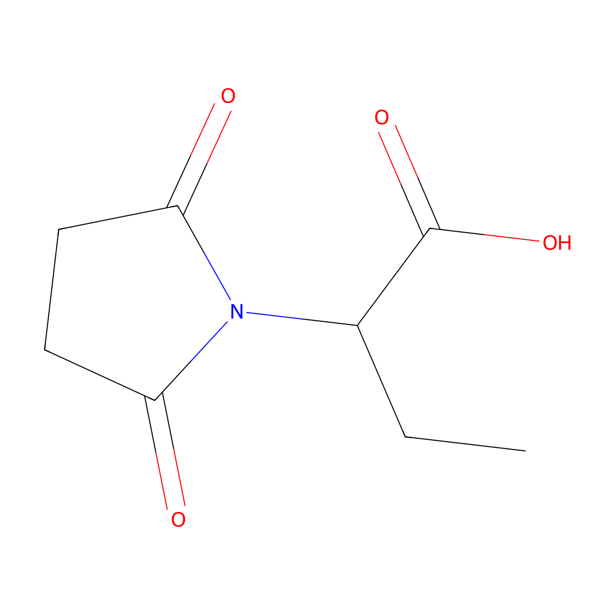 2-(2,5-Dioxopyrrolidin-1-yl)butanoic acid molecular structure, CAS 1218151-30-4