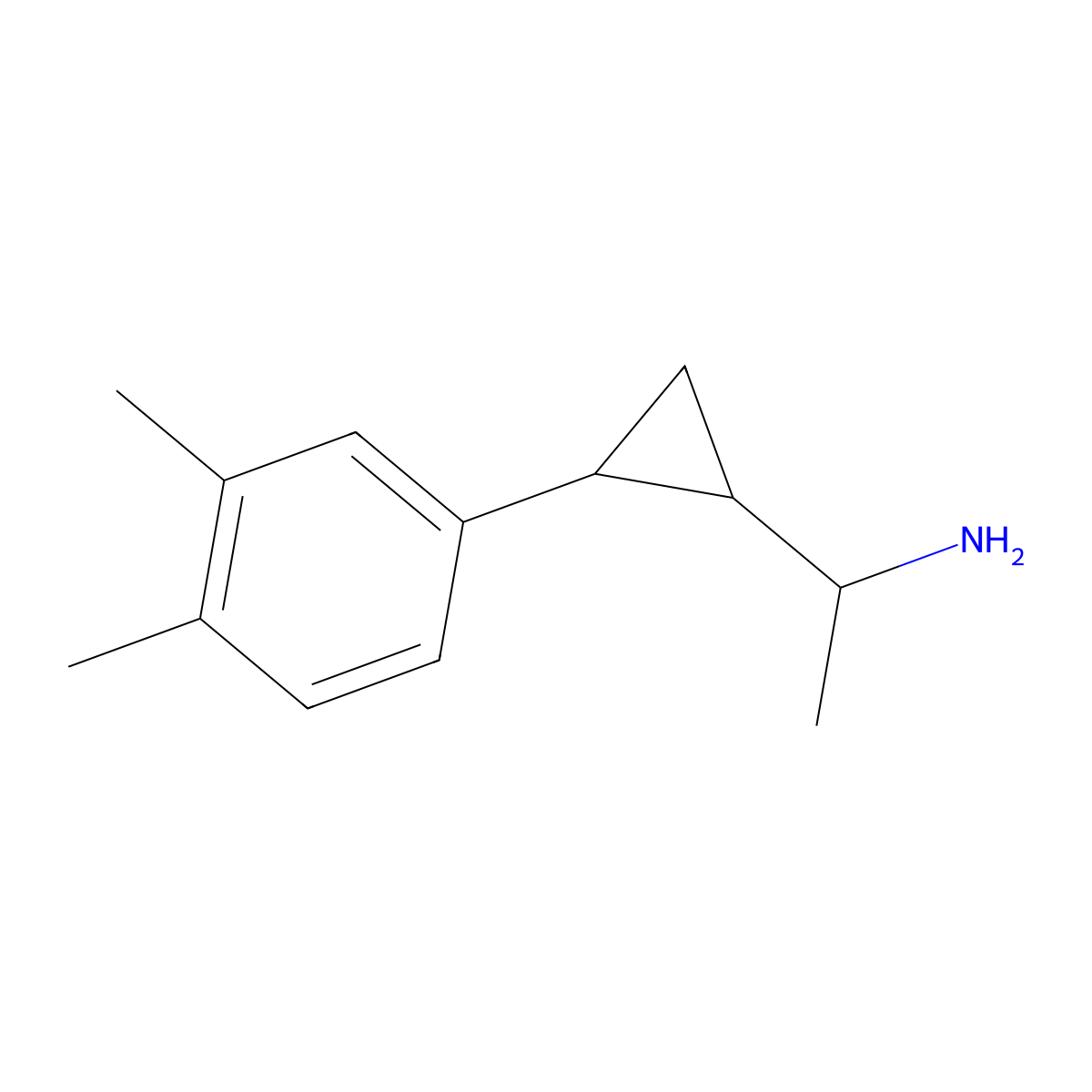 1-(2-(3,4-Dimethylphenyl)cyclopropyl)ethanamine molecular structure, CAS 1218157-43-7
