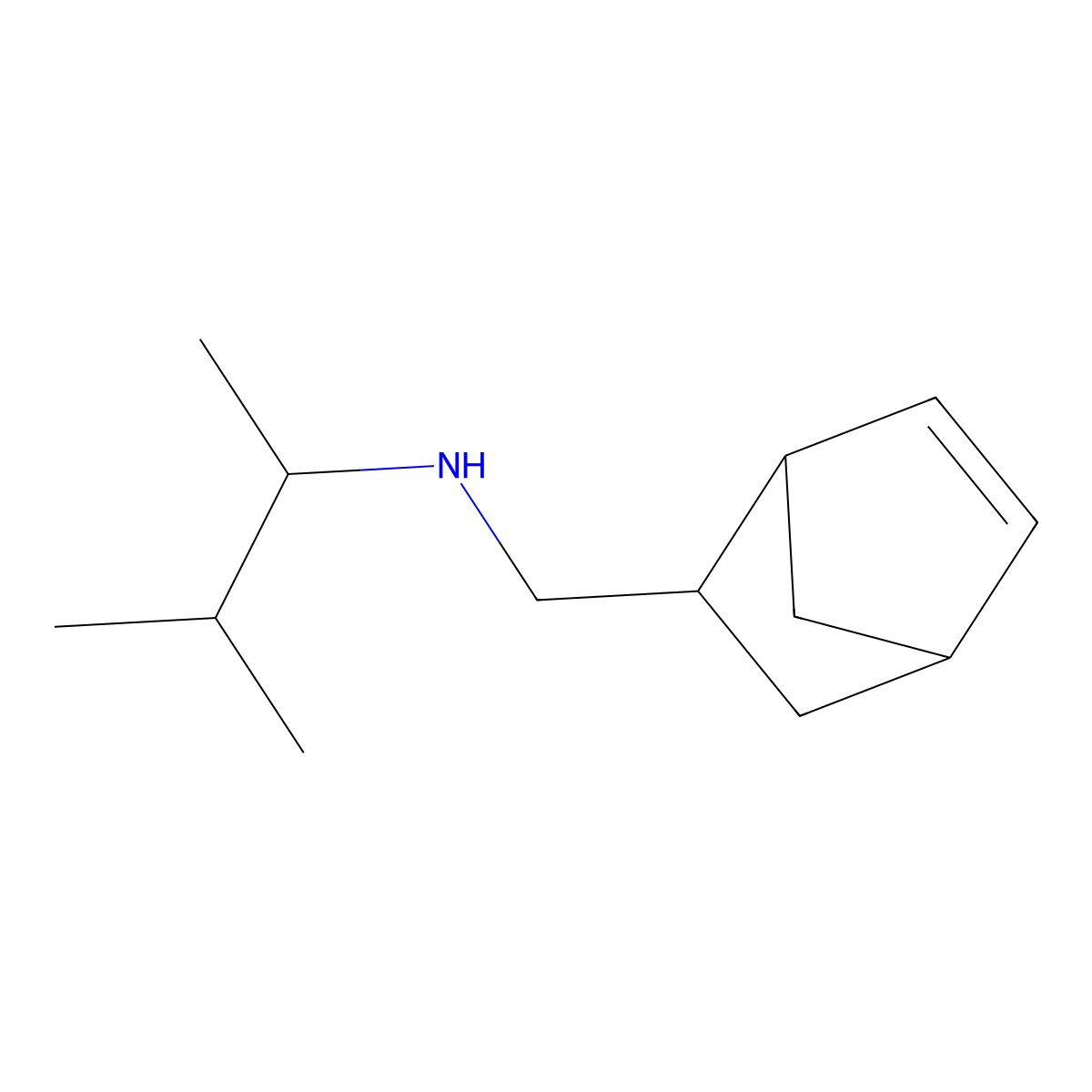 ({Bicyclo[2.2.1]hept-5-en-2-yl}methyl)(3-methylbutan-2-yl)amine molecular structure, CAS 1218157-82-4