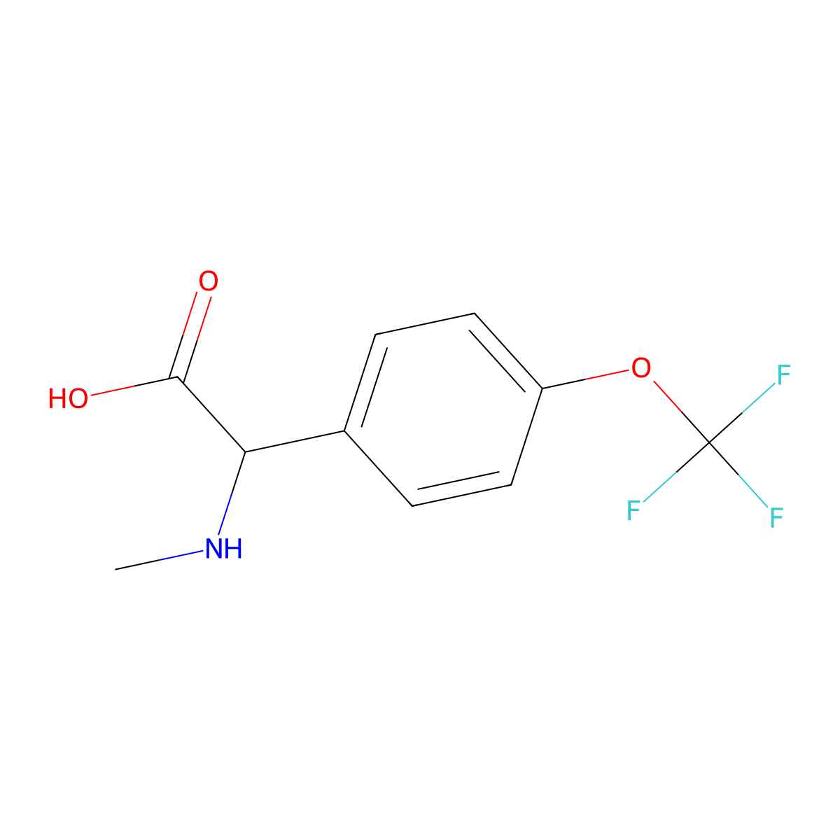 2-(Methylamino)-2-(4-(trifluoromethoxy)phenyl)acetic acid molecular structure, CAS 1218157-85-7