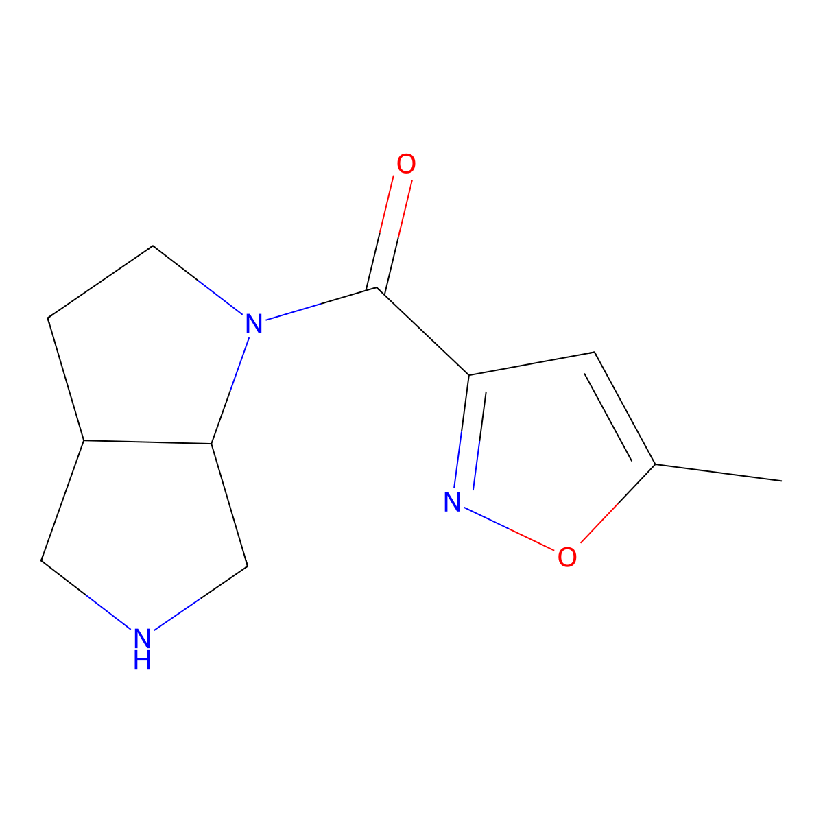 (cis-Hexahydropyrrolo[3,4-b]pyrrol-1(2H)-yl)(5-methylisoxazol-3-yl)methanone molecular structure, CAS 1218159-03-5