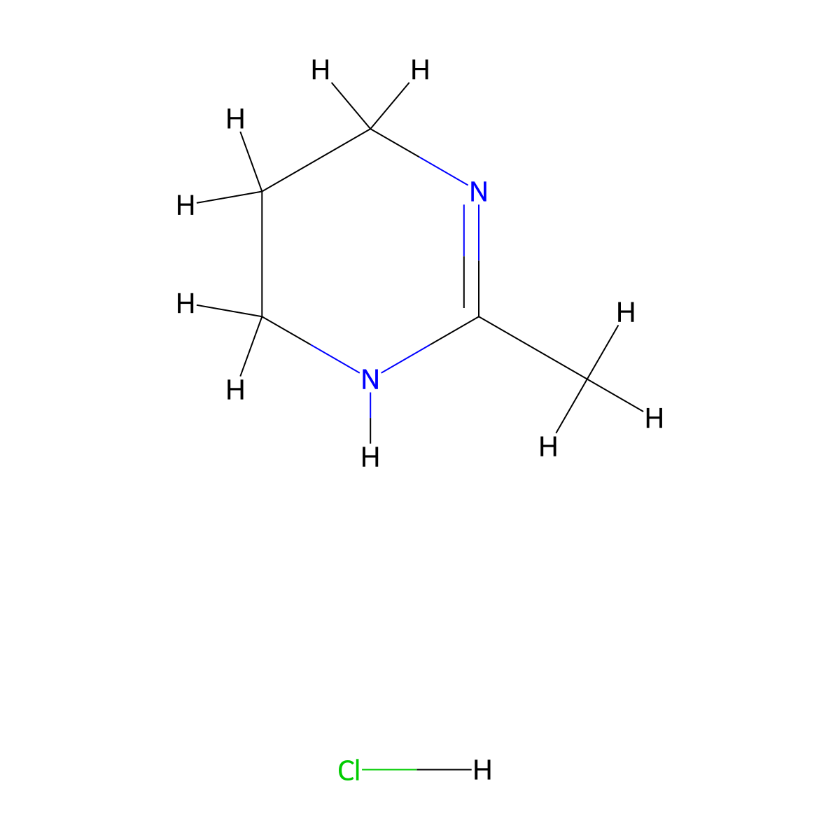 2-Methyl-1,4,5,6-tetrahydropyrimidine hydrochloride molecular structure, CAS 121816-76-0