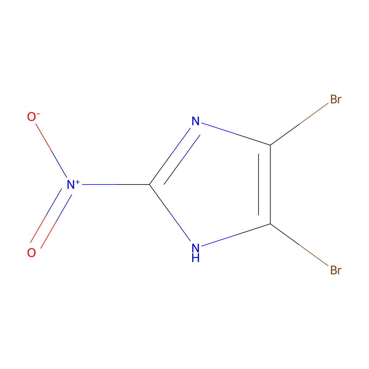 4,5-dibromo-2-nitro-1H-imidazole molecular structure, CAS 121816-77-1